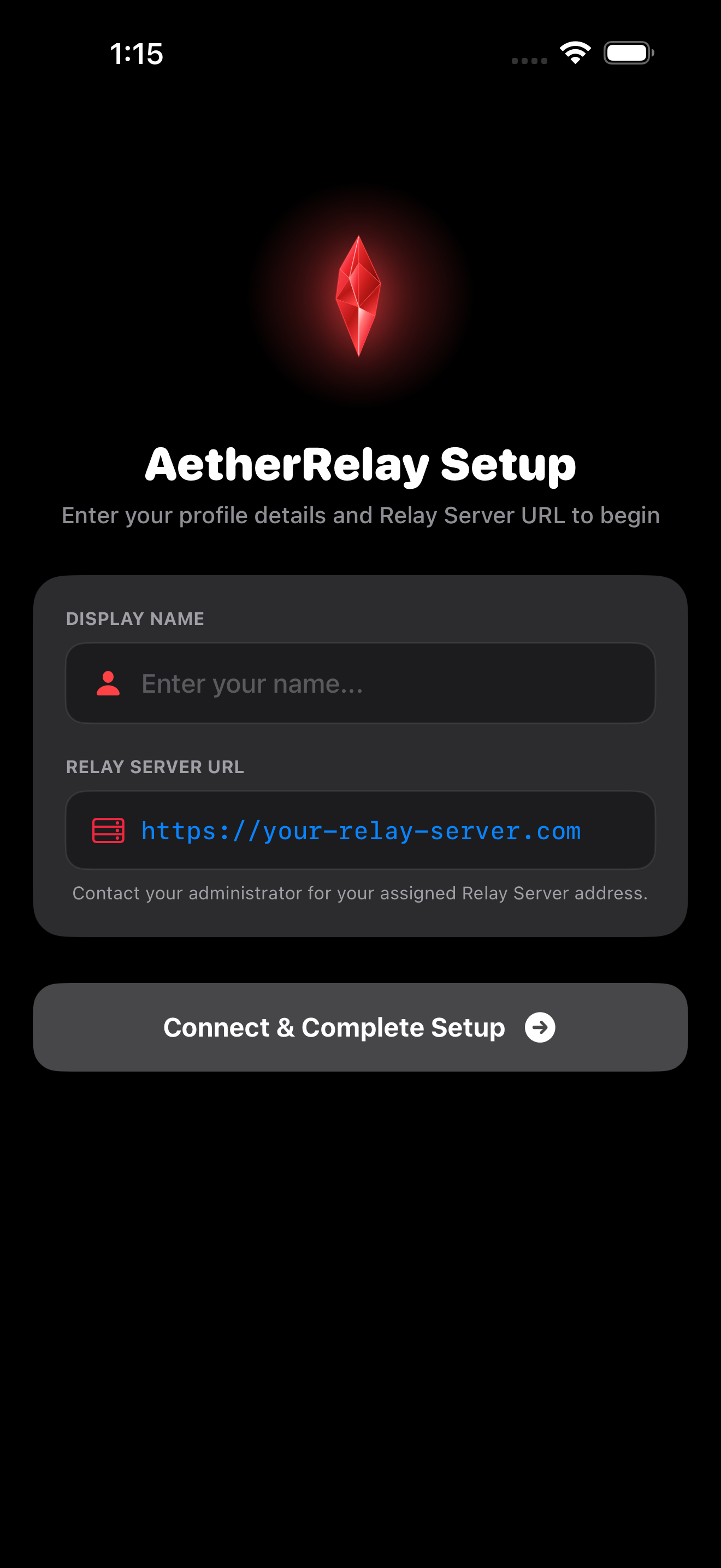 AetherRelay iOS Device Setup